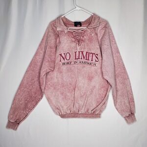 VTG 70's No Limits Bodybuilding USA Sweatshirt Mens Large Lace-Up Old School